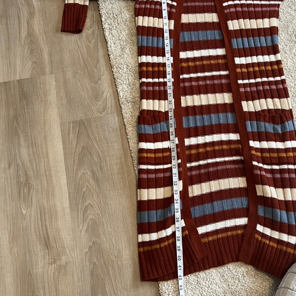 Pink Rose Striped Duster Cardigan - Picture 9 of 10